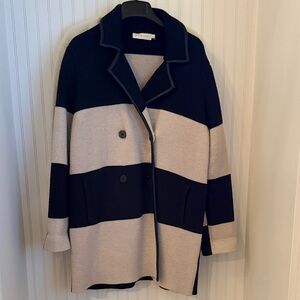 Striped Navy & Cream Coat